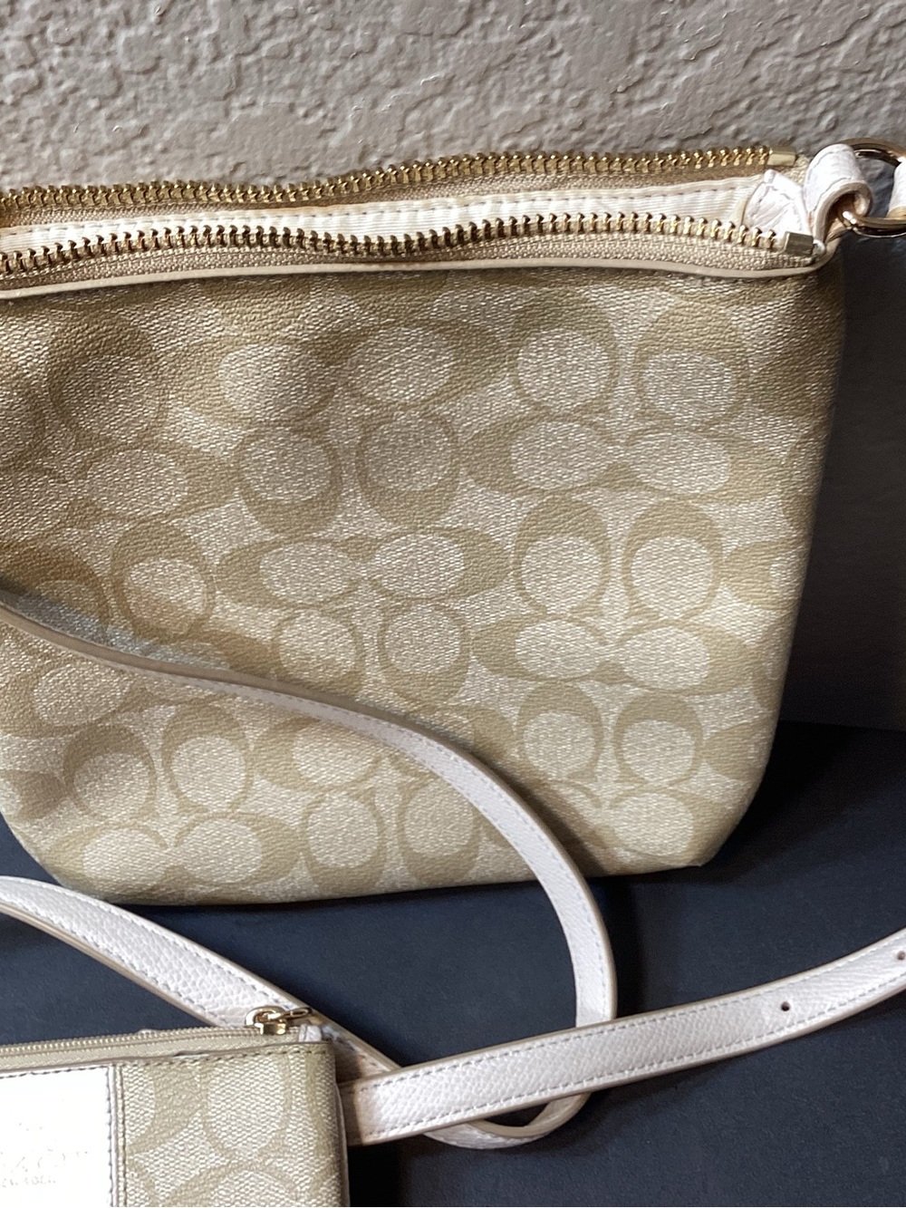 Coach Canvas Crossbody in Khaki and Chalk - Picture 3 of 7